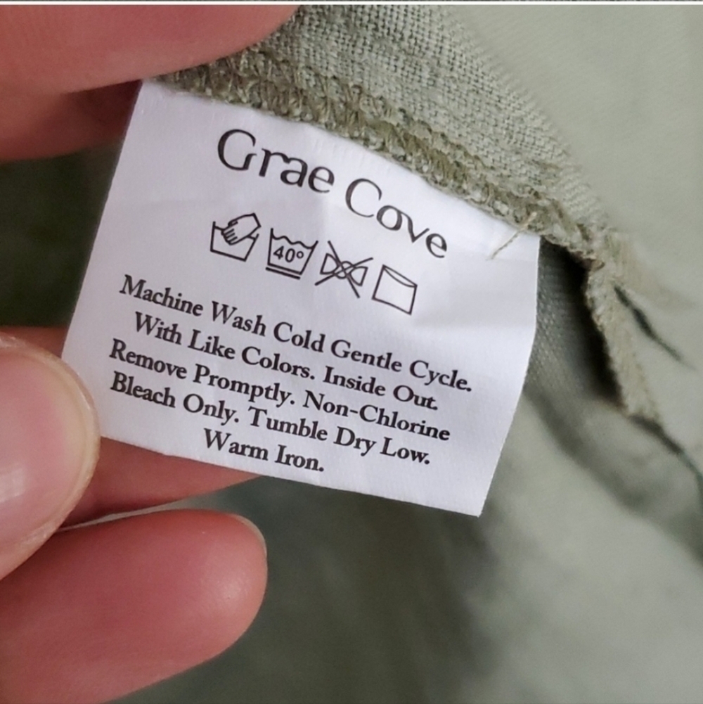 Grae Cove Linen Green Blouse Top — image 4 of 8